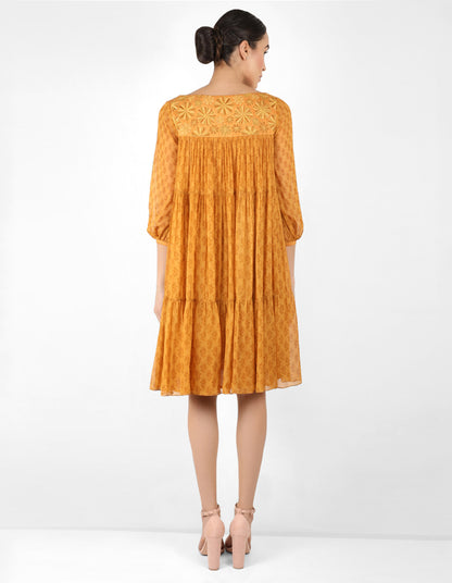 The bohemian yoke dress - Mustard