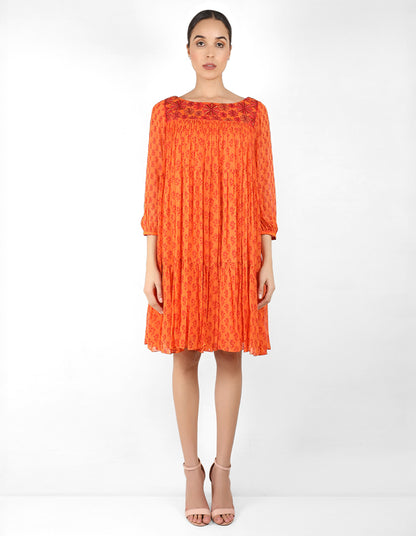 The bohemian yoke dress - Orange