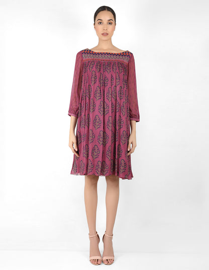 The forest  bohemian yoke dress - Purple