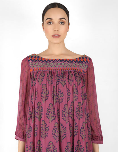 The forest  bohemian yoke dress - Purple