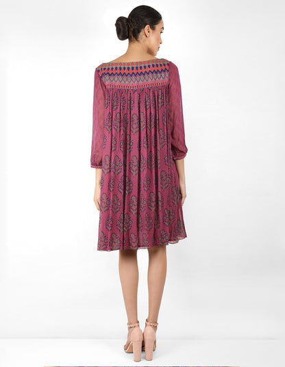 The forest  bohemian yoke dress - Purple