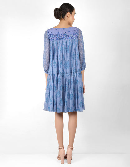 The bohemian yoke dress - Blue