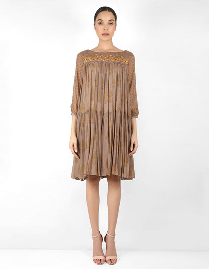 The bohemian yoke dress - Mouse Grey