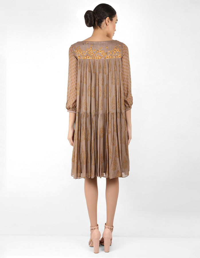 The bohemian yoke dress - Mouse Grey
