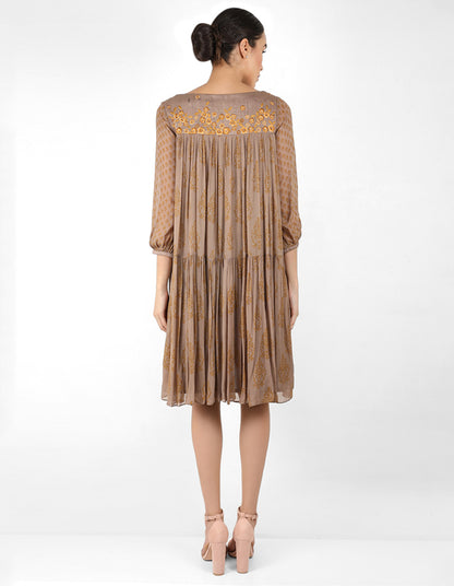 The bohemian yoke dress - Mouse Grey