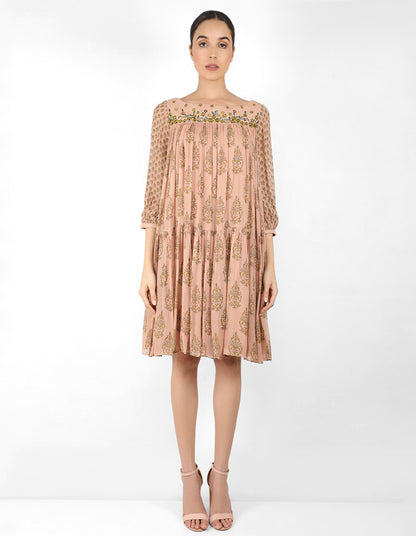 The bohemian yoke dress - Beige