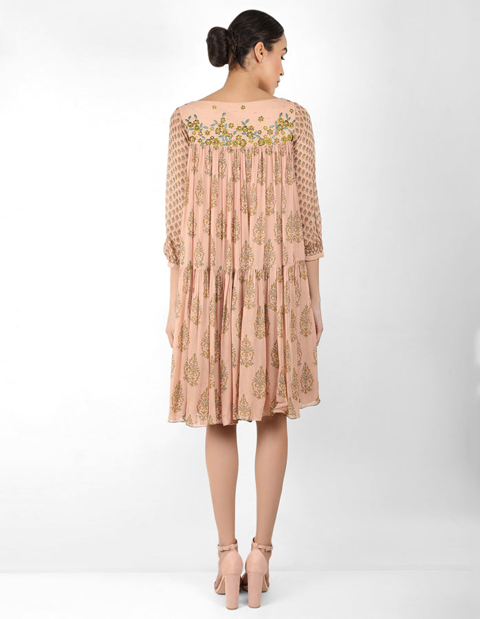 The bohemian yoke dress - Beige