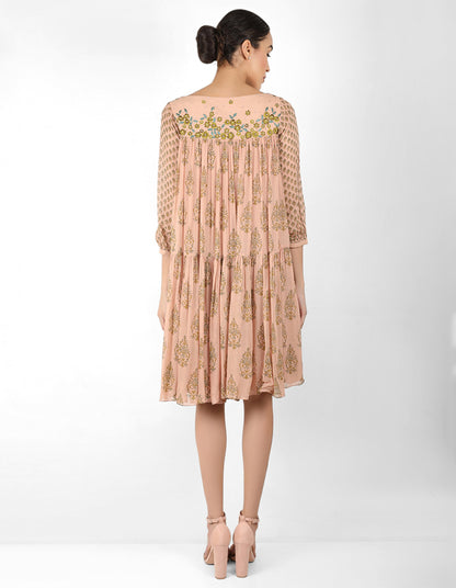The bohemian yoke dress - Beige