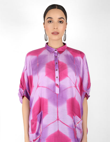 Kaleidoscopic Kaftan shirt - Lavender & Mauve