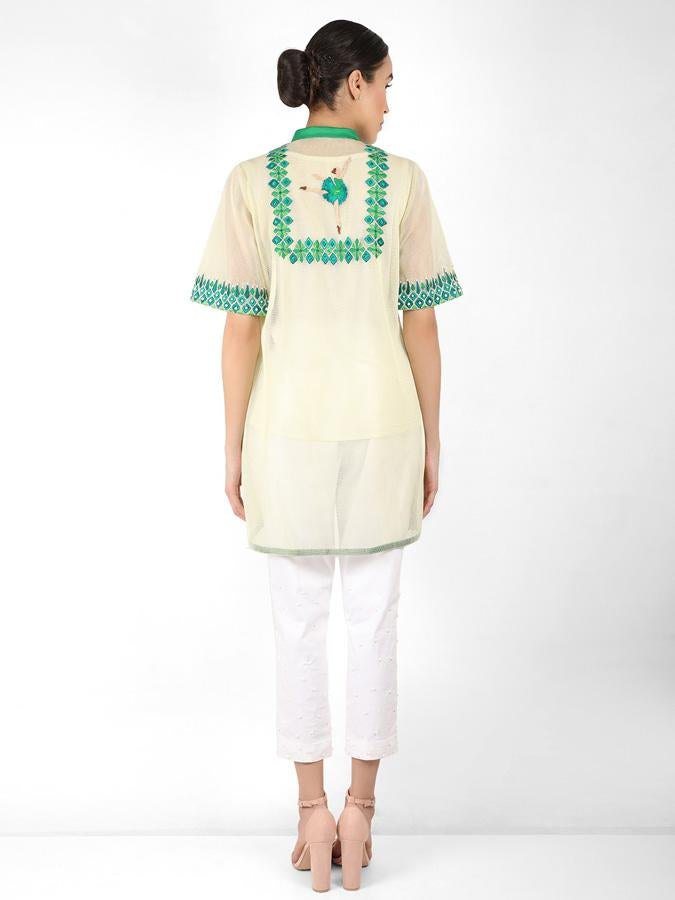 Geometric square cut shirt - Green