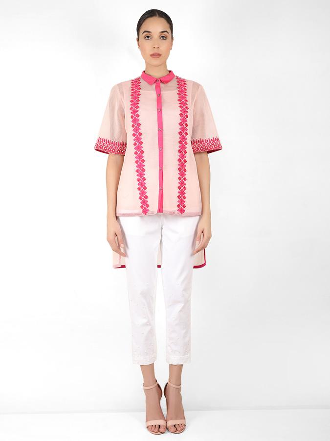 Geometric square cut shirt - Rose Gold