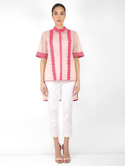 Geometric square cut shirt - Rose Gold