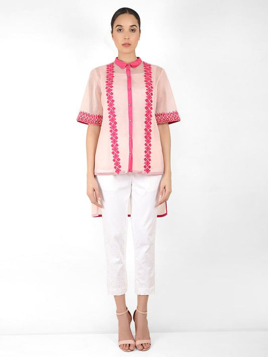 Geometric square cut shirt - Rose Gold