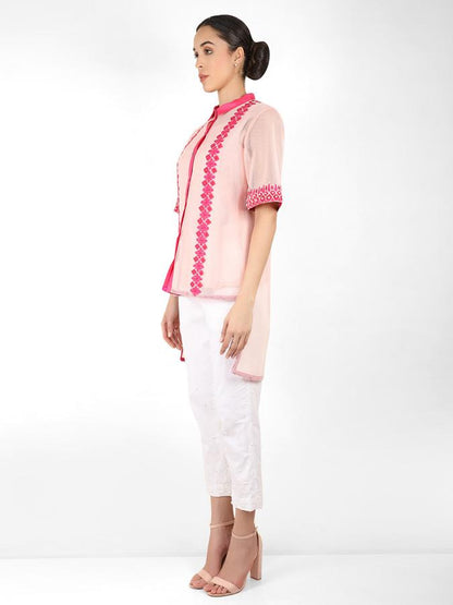 Geometric square cut shirt - Rose Gold