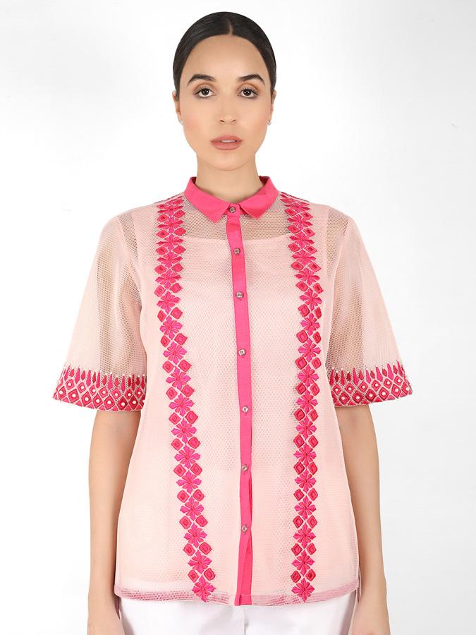Geometric square cut shirt - Rose Gold