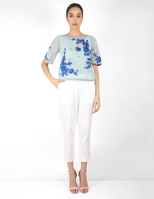 The Bellerina square cut blouse - Blue