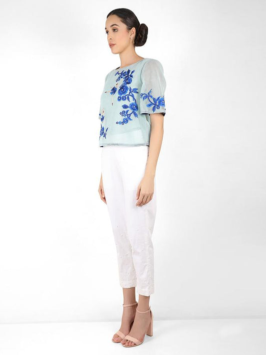 The Bellerina square cut blouse - Blue