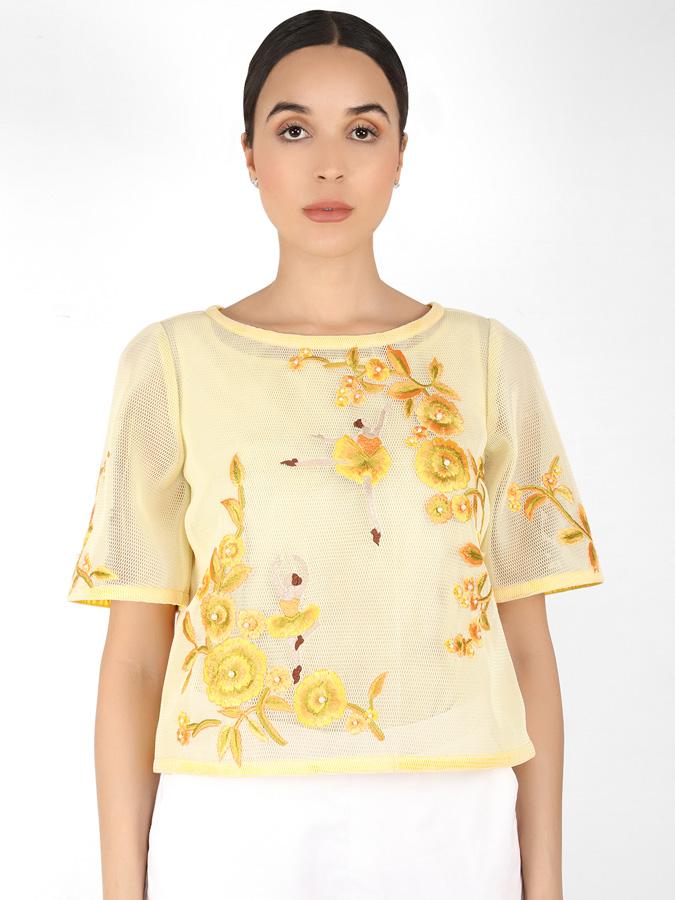 The Bellerina square cut blouse - Yellow