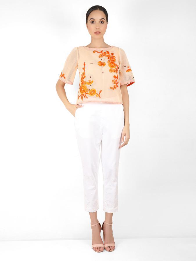 The Bellerina square cut blouse - Peach