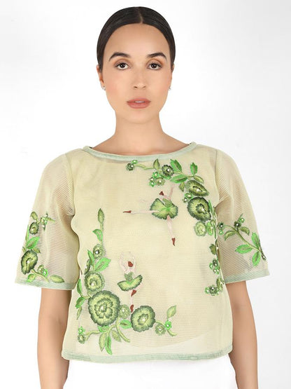 The Bellerina square cut blouse - Green