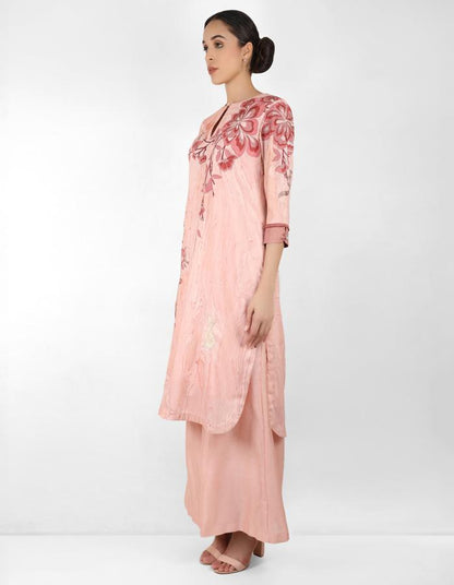 marble print Summer garden tunic - Rose Gold