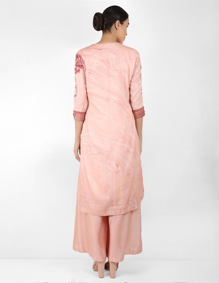 marble print Summer garden tunic - Rose Gold