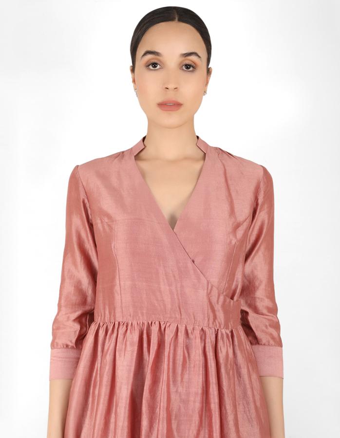 marble print Summer garden dupatta with tunic - Rose Gold