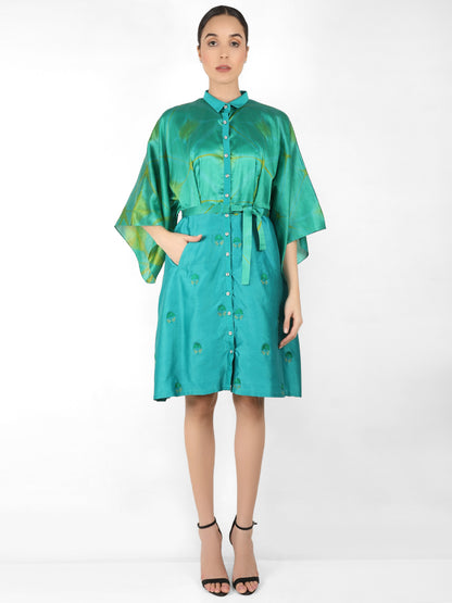 Kaleidoscopic shirt tunic - Deep Green