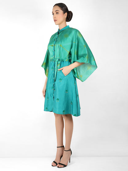 Kaleidoscopic shirt tunic - Deep Green