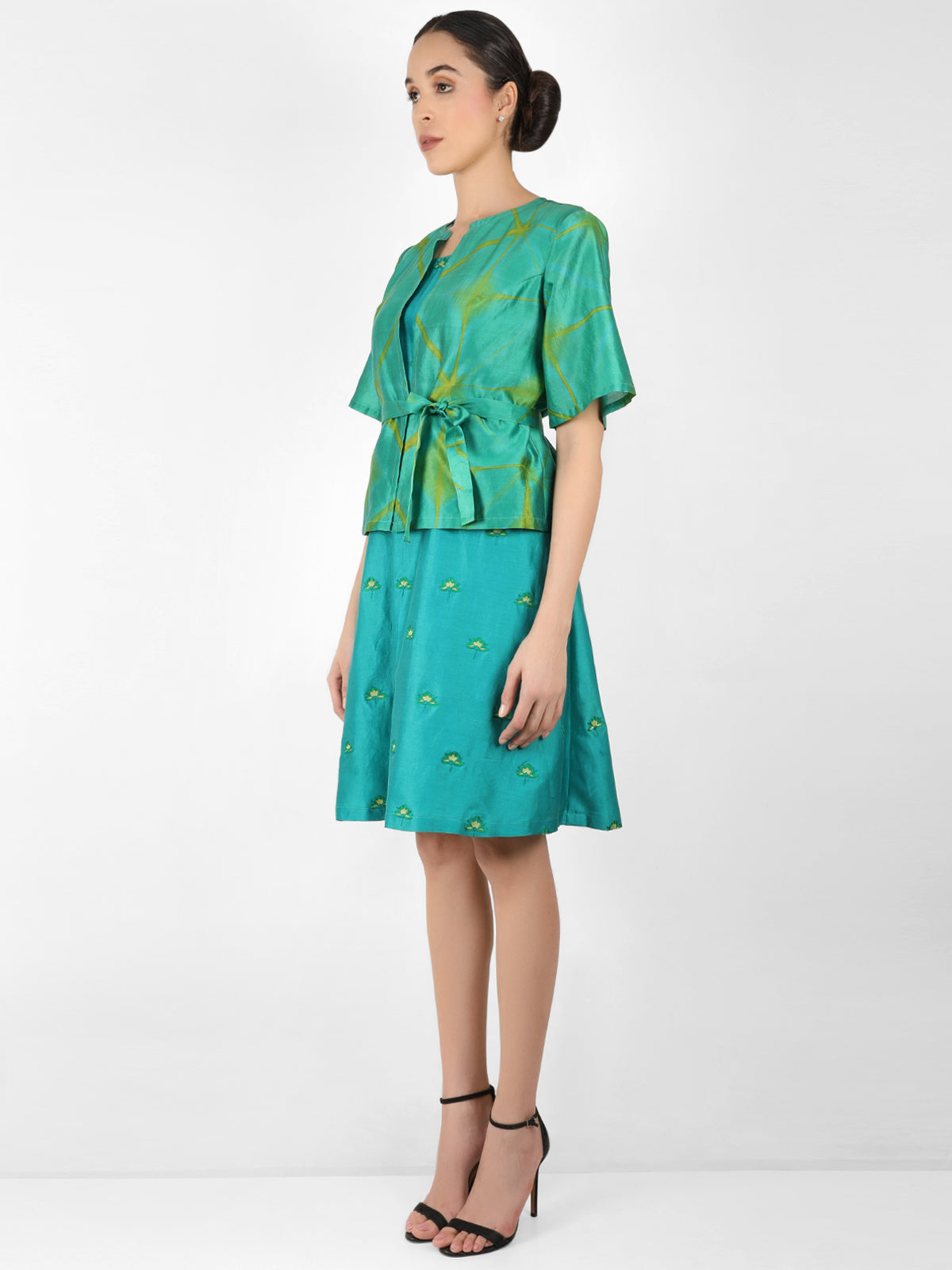 Kaleidoscopic jacket tunic - Deep Green & Deep Sea Blue