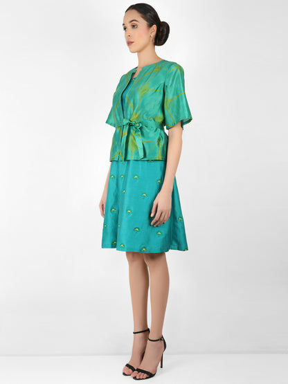 Kaleidoscopic jacket tunic - Deep Green & Deep Sea Blue