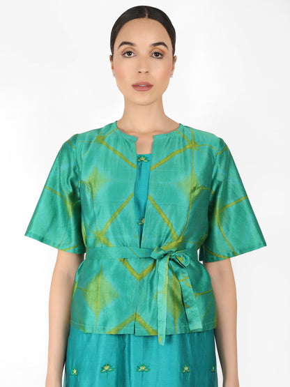 Kaleidoscopic jacket tunic - Deep Green & Deep Sea Blue