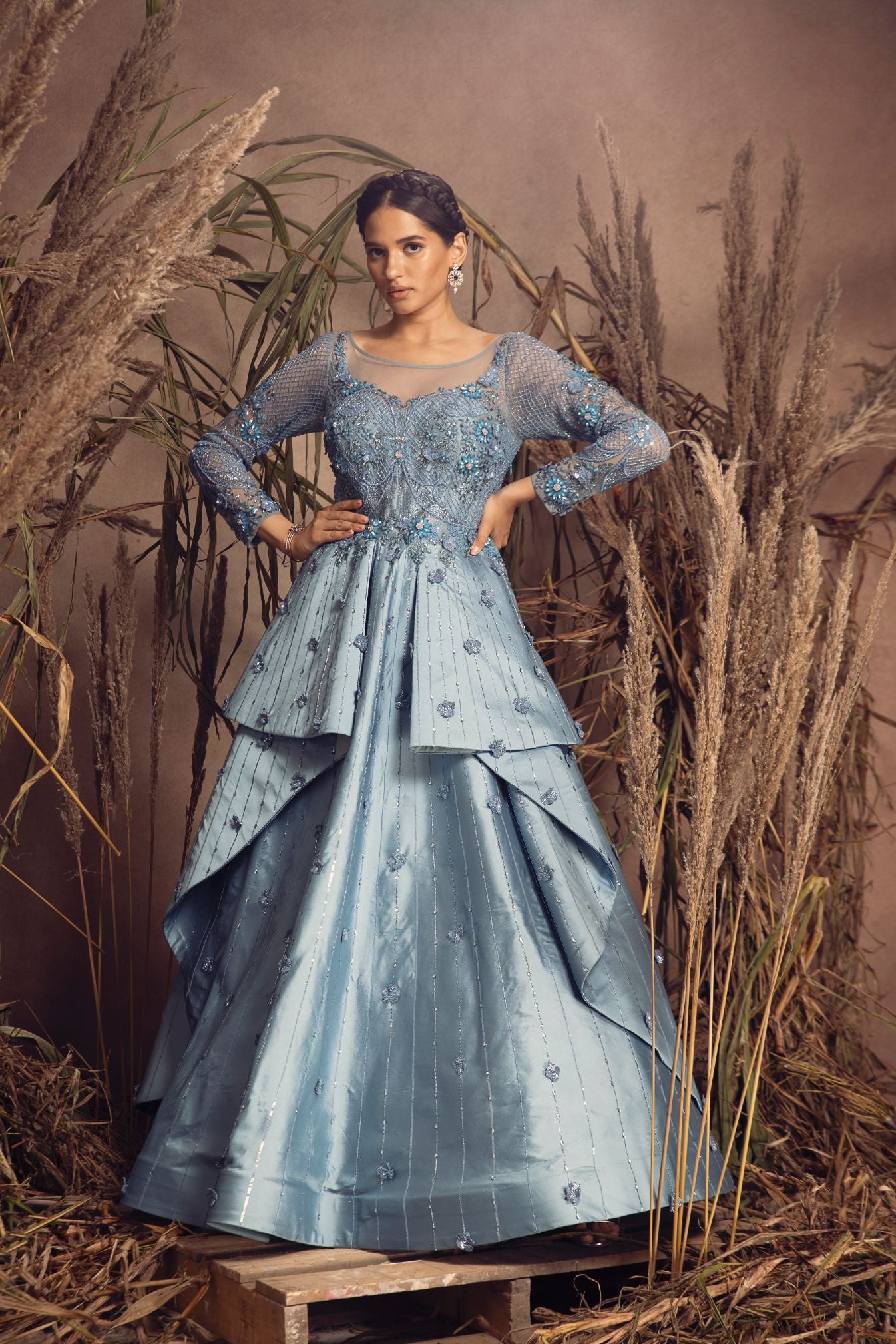 Sky Blue Tafta Gown
