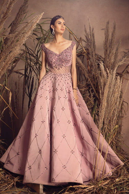 Lavender Crepe Gown