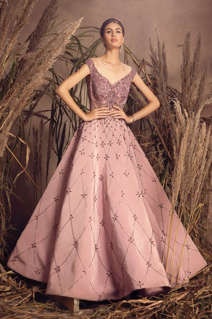 Lavender Crepe Gown