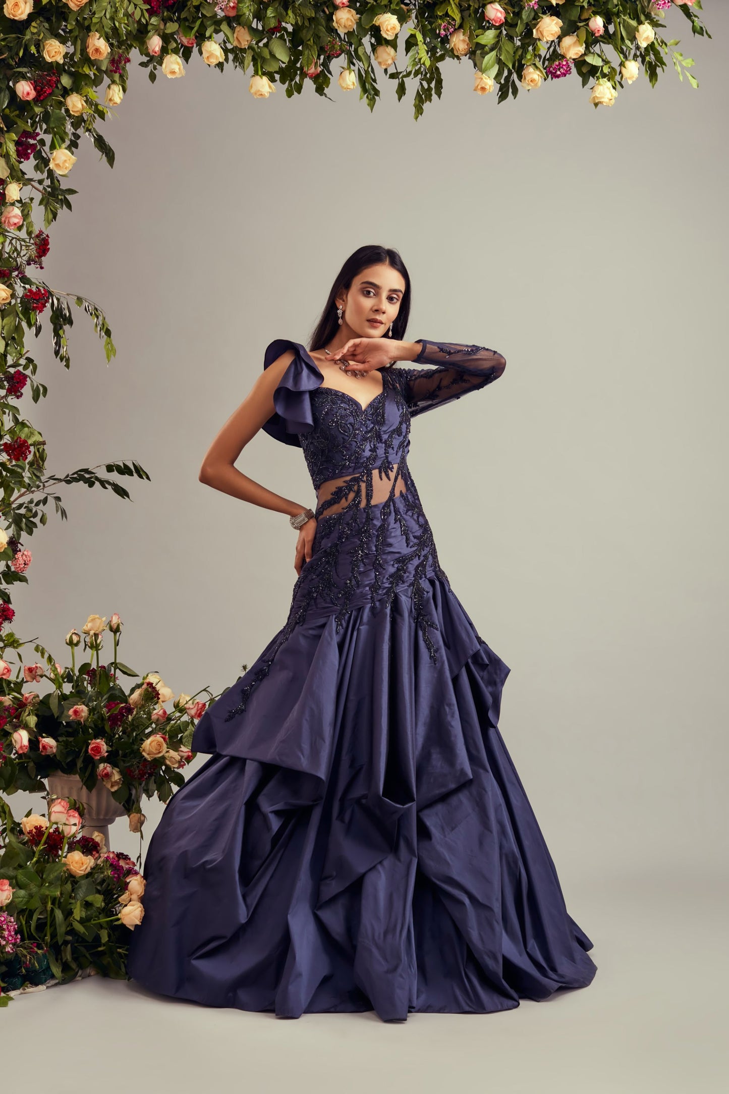 Mid-Night Blue Tafta Gown