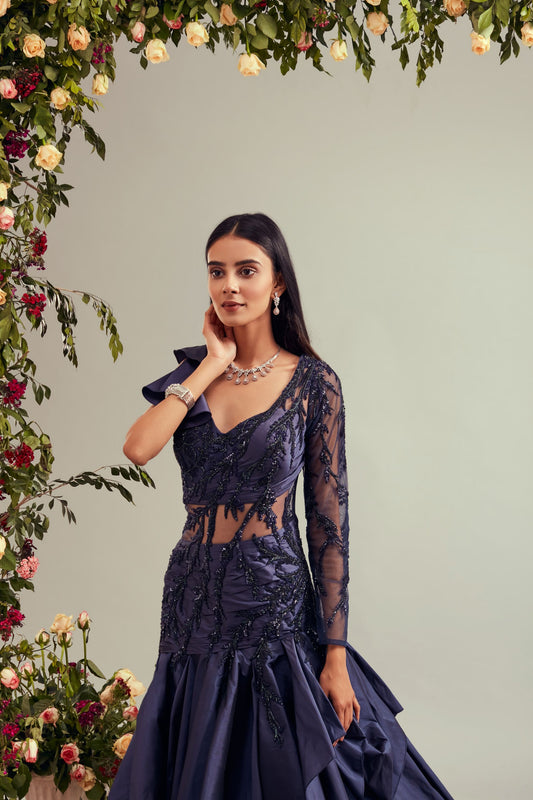 Mid-Night Blue Tafta Gown