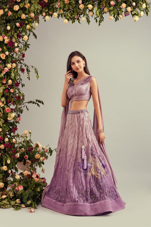 Lavender Shaded Lehenga