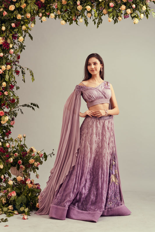 Lavender Shaded Lehenga