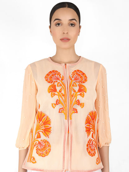 Summer Geo-Net Jacket - Peach